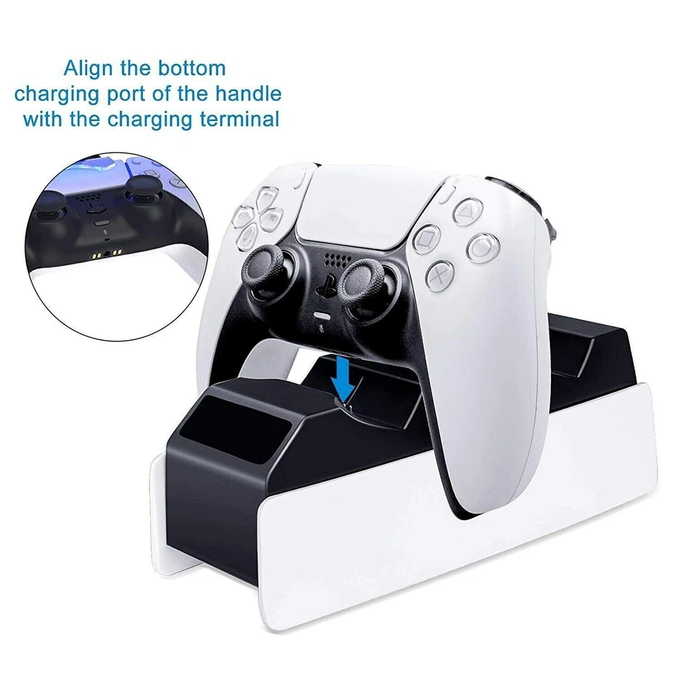 PS5 Controller Charger, Dual Fast Charging Station for PlayStation5 DualSense US - Image 3 of 4