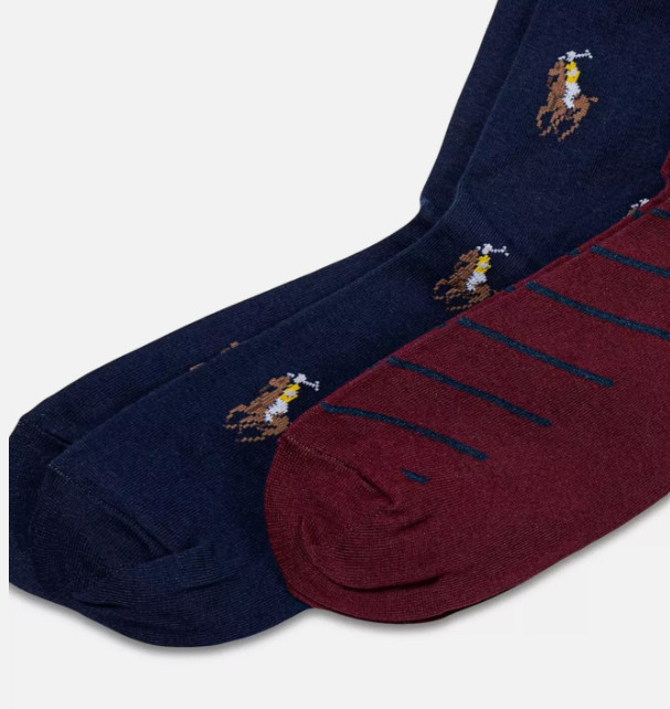 Polo RALPH LAUREN Socks Set Men's All Over Pony Green/Black/Purple/Blue/Pink thumbnail 7