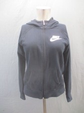 NIKE Size XL Boys Black Cotton Pocket Zip Up Warm Training Athletic Hoodie 064