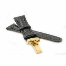 20mm 22mm 24mm BLACK LEATHER WATCH BAND YELLOW CLASP JOE RODEO JOJO NEW JO JO