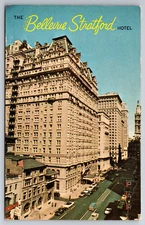 Vintage Postcard PA Philadelphia Bellevue Stratford Aerial View Old Cars -4933