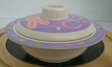 Sugar Booger Baby Bowl With Gasket Lid Retro Super Kitty Dancer in Purple