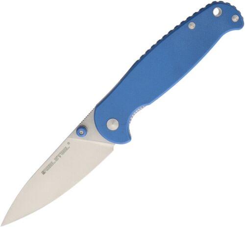 Echtstahl H6 Elegance Liner Lock Messer blau G10 Griff einfache Kante RS7612 - Bild 1 von 2