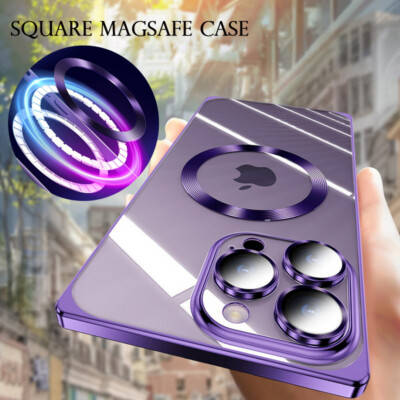 For iPhone 15 14 13 12 11 Pro Max Shockproof Mag Safe TPU Case Camera Lens Cover