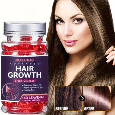 Hair Vitamins Serum Biotin Collagen Oils 40 Caps