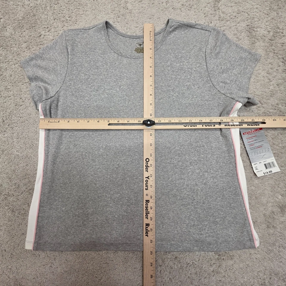 Cheetah Activewear Camiseta Mujer’s Gris Elástico Rayas Laterales X-Grande NUEVO Foto 2 de 4