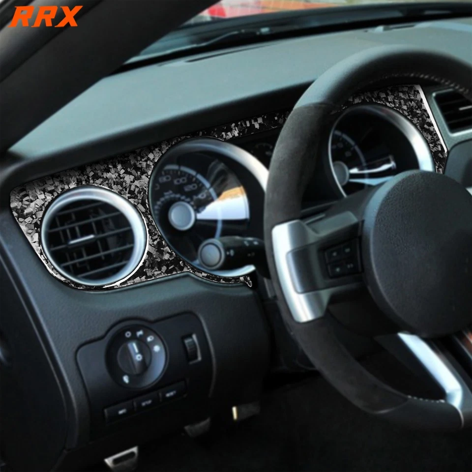 6Pcs Forged Carbon Fiber Console Dashboard Panel Cover For Ford Mustang GT 09-14 - Изображение 3 из 4