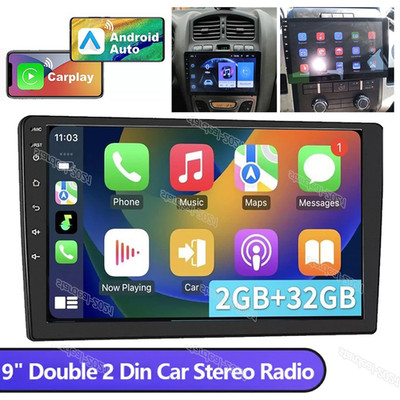 Carplay Android 13 Car Stereo 32G 9'' 2 DIN Touch Screen GPS Navi AutoRadio WIFI
