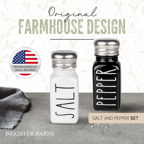 Salt and Pepper Shakers Set by  - Cute Modern Farmhouse Kitchen Black / White