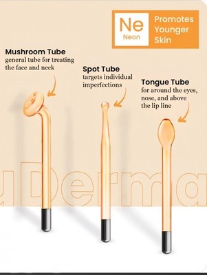 NuDerma Skin Therapy Neon Wand Set Of 3 -  Mushroom, Tongue & Spot Wands (D6)