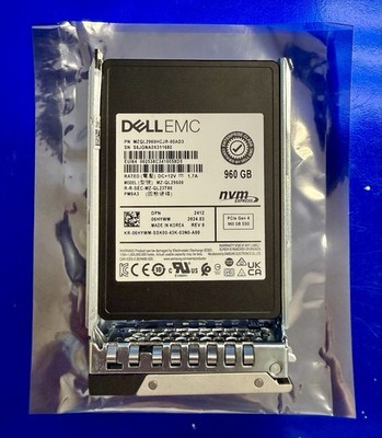 Dell 06HYWM 960GB PCIe NVMe Gen4 U.2 2.5  SSD MZQL2960HCJR-00AD3 W/ Tray