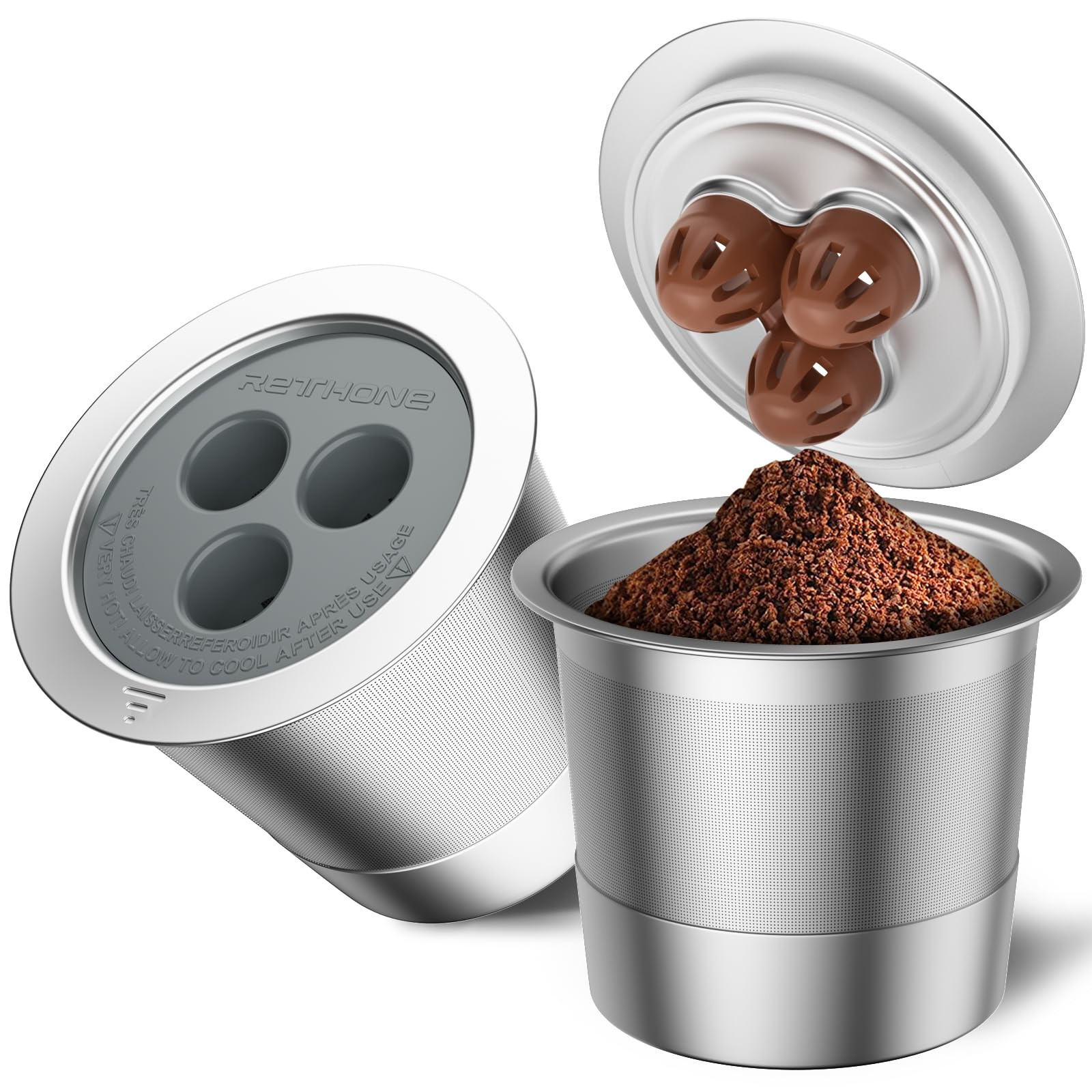 Reusable Ninja Coffee Maker K Cups in Stainless Steel