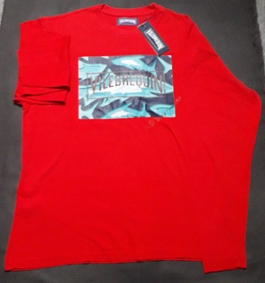 Original Vilebrequin Red ALES Cotton Longsleeve TShirt Size L Neu