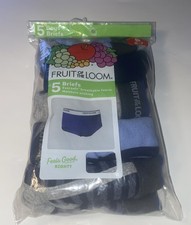 Fruit of the Loom 5 PACK Boys' Tag Free Cotton Briefs Blue/Gray Size S 6-7 