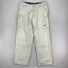 Vintage Y2K Billabong Cargo Pants Mens 36x30 Khaki Baggy Skater Zip Pocket Loose