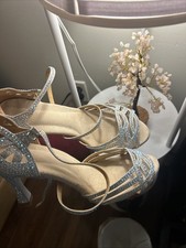 Womens Latin Salsa Dance Shoes with Rhinestone Glitter Wedding Prom Sandals