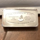 Franklin Mint Sterling Silver Bar Ingot 1000 Grains 0.925 Fineness 1974