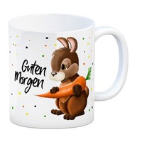 Kaffeebecher Mit Hase Motiv Und Spruch: Guten Morgen Kaffeetasse Tasse