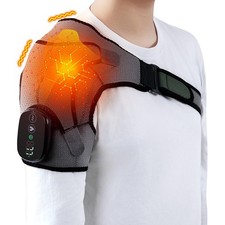 Cordless Shoulder Heating Pad with Massage, Heated Shoulder Wrap with 3 Vibra...