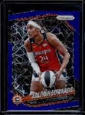 2025 Panini Prizm WNBA #94 Aaliyah Edwards Blue Velocity Prizms