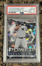 2020 Bowman's Best Jasson Dominguez Power Producers Atomic Refractor PSA 10 SP
