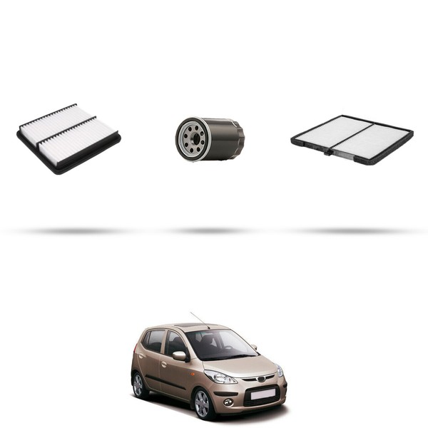 Hoffcar Wartungs-Kit 3 Filter FüR Hyundai I10 1.1 49Kw Ab 2008-image