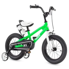 RoyalBaby Freestyle Outdoor Kid's Bicycle with Training Wheels, 16 Inch, Green