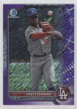 2022 Bowman Chrome Prospects Purple Shimmer Refractor 156/250 Eddys Leonard 1u6