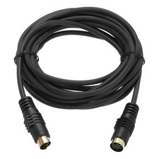 S Video Cable 10ft, Mini DIN 4 Pin S-Video Cable Male to Female Gold Plated