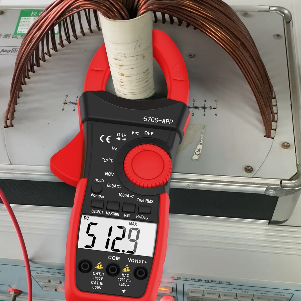 Digital Clamp Multimeter 6000Counts TRMS Clamp-on Ammeter AC DC Volt ...