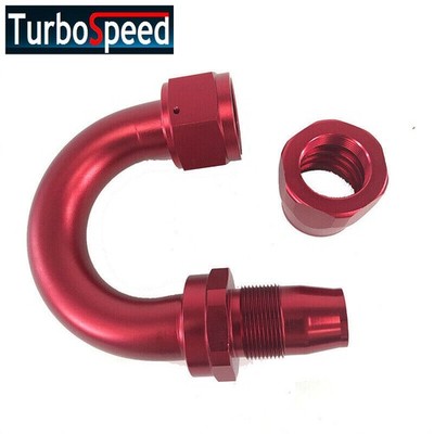 Universal AN16 180 Degree Red Swivel Oil/Fuel/Gas Line Hose End Fitting Adapter