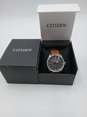 Citizen ECO Drive Watch 12/24 Dial WR 10BAR Leather Band GN-4W-S  Men(Z4-C7)