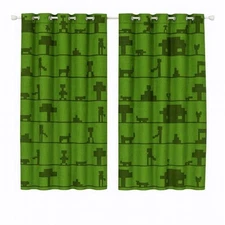 Minecraft Room Darkening Window Panels for Kids 2 Panels - 41" (W) x 63" (L)