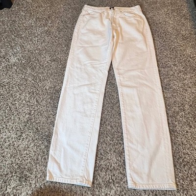 Edwin Womens White High Rise Straight Leg Button Fly Denim Jeans Size 26
