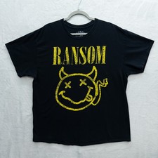 Ransom Devil Smiley Black T-Shirt Made in USA Size XL