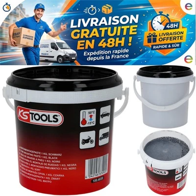 KS Tools 100.4030 Seau de graisse à pneus noire - 1 kg - Photo 1/4