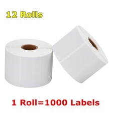 12 Rolls 2.25" x 1.25" Direct Thermal Barcode Label Zebra LP2824 TLP2824 LP2844