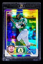 Shea Langeliers RARE CHROME RAINBOW REFRACTOR ROOKIE CARD Oakland Athletics. rookie card picture