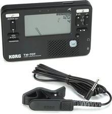 Korg TM-70C Tuner and Metronome with Contact Microphone - Black