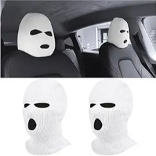 Car Headrest Cover, 2pcs Seat Headrest Trim, Personalized Funny Hat for White