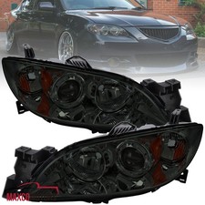 Smoke Projector Headlights Fits 2004-2009 Mazda 3 Sedan Leftright Lamps 04-09