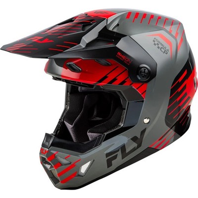 Fly Racing Motocross-Helm Formula CP Slice - Grau/Rot/Schwarz