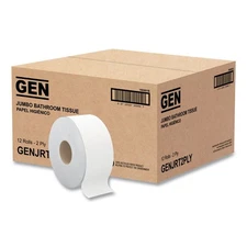 GEN JRT2PLY JRT 2-Ply 3.25" x 720' Bath Tissue - White, Jumbo (12/CT) New