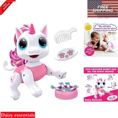 Robot Unicorn Toy for Kids Remote Control Interactive STEM Play Pink