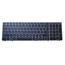 Black Laptop Keyboard w/ Silver Frame  Pointer for HP Elitebook 8560P