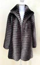 Vintage Et Dieux Crea La Femme Faux Fur Gray Coat Size 36 (Small)