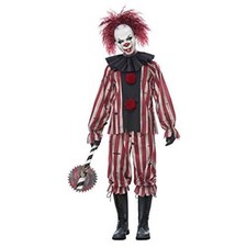 Nightmare Clown Evil Scary Carnival Circus Fancy Dress Halloween Adult Costume