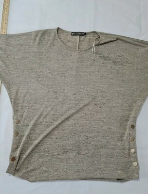 Ladies Jumper QED Size S 3/4 Sleeve Brown 4241