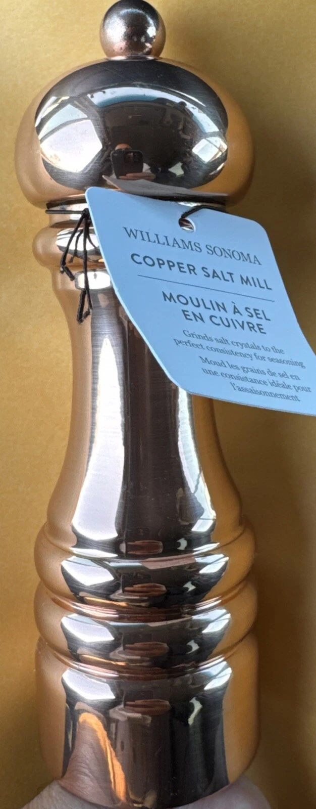 NEW $129.95 Williams Sonoma Copper Salt Grinder Shaker - Free fast Shipping
