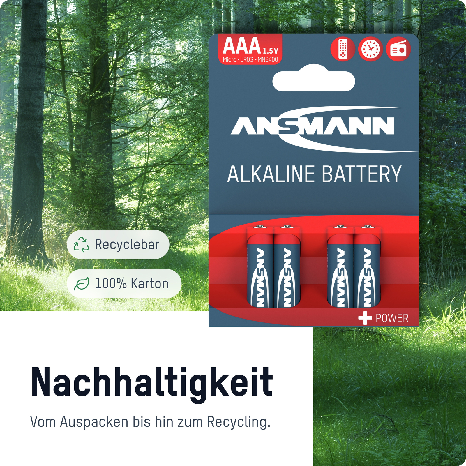 Thumbnail - Ansmann 4x Micro Aaa Alkaline Batterie / Lr03
